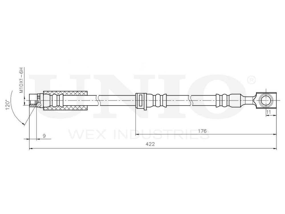 Шланг тормозной передний UNIO BRH-10048