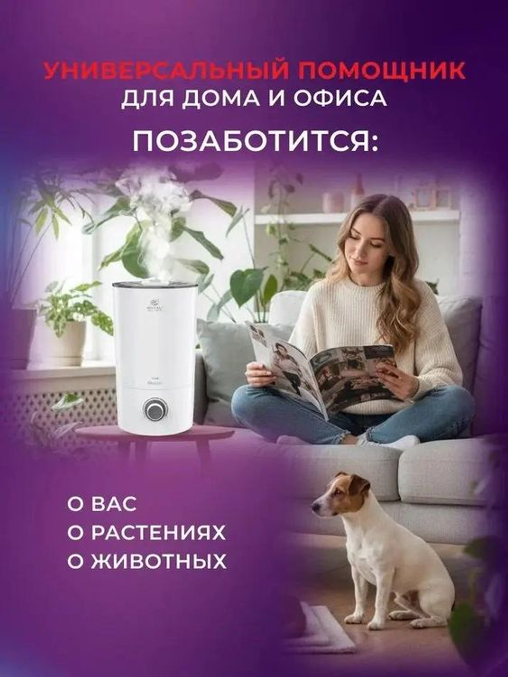 Увлажнитель воздуха ультразвуковой Royal Clima RUH-TB300/4.0M-WT,  4л,  белый/серый