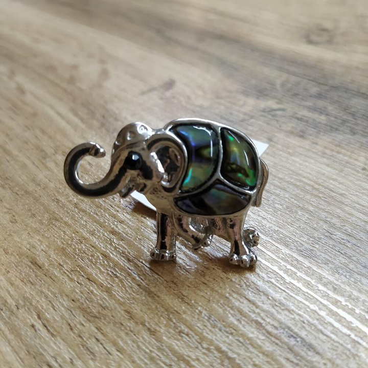 Кольцо Слон, перламутр глюц, 37x26 мм 316222