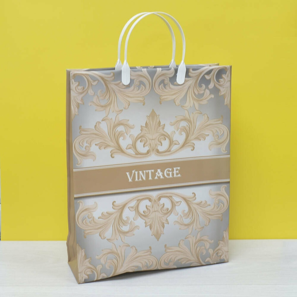 Пакет 30*40+10см из мягкого пластика "Винтажный"