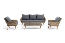 "Прованс" лаунж-зона плетеная из искусственного ротанга, цвет соломенный