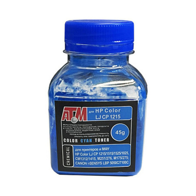Тонер для HP Color LJ CP 1215/1515/1525/СМ1312/CM1415/CP1025/2025 (45гр, голубой, Chemical) ATM