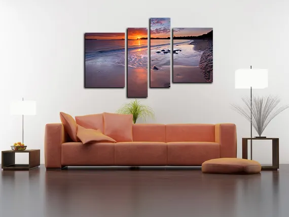 Модульная картина "Пляжный закат"