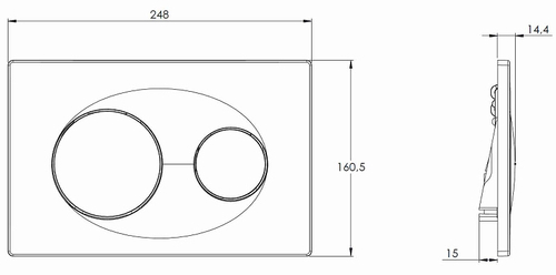Кнопка смыва Azario двойная, хром глянец (AZ-8200-0011)
