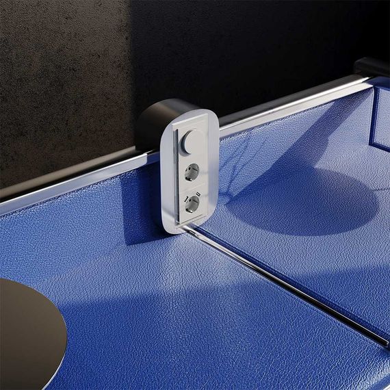 Розетка встраиваемая Voltum S70 с заземлением и защитными шторками, 16А, с USB, A+A, (сталь) VLS040405