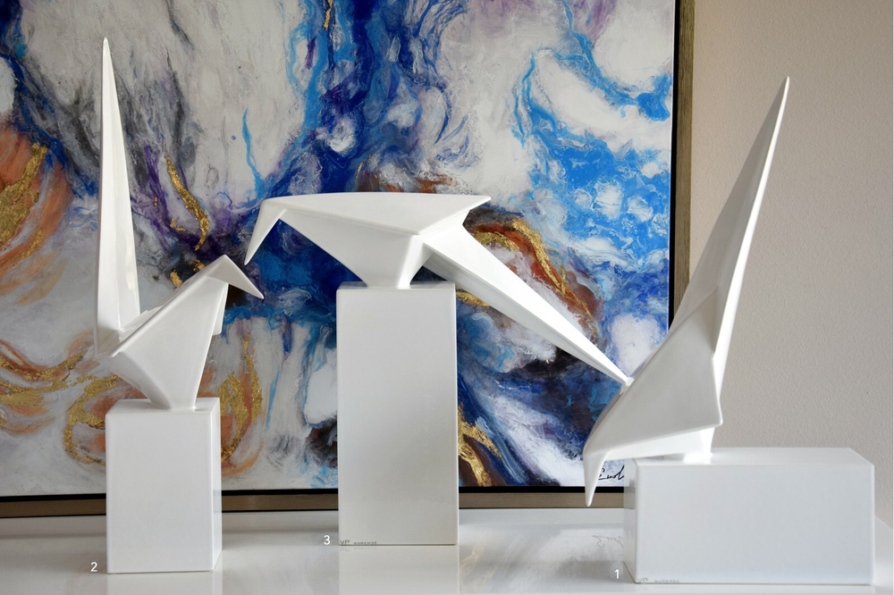 Скульптура 30x17x52см VP Ceramic Bird белая