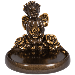 Мыльница Ангел с розами Бронза