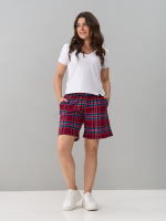 Шорты Н-042/клеткабордо-бирюза