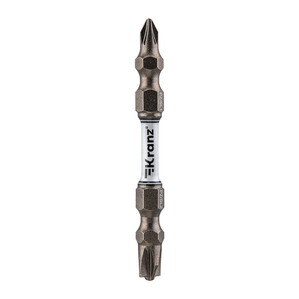 Бита для шуруповерта PZ/FL1 x PZ/FL2х65 мм (2 шт/уп) KRANZ
