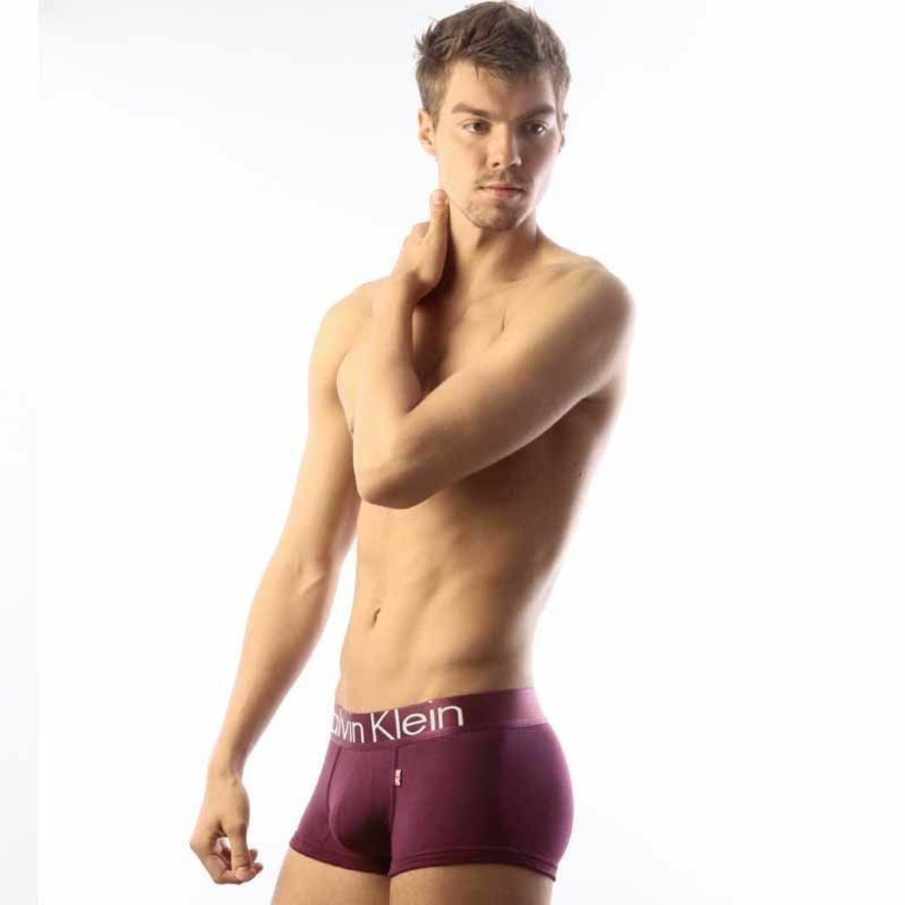 Мужские трусы хипсы фиолетовые Calvin Klein Steel Great Britain Boxer