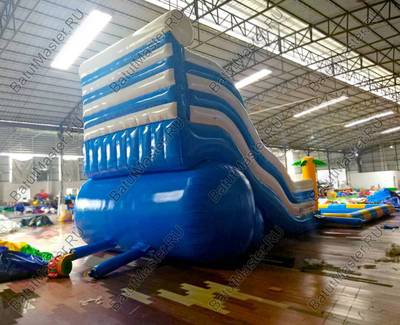 Надувной водный батут с бассейном «Пляжный оазис», 13*4,5*6 м