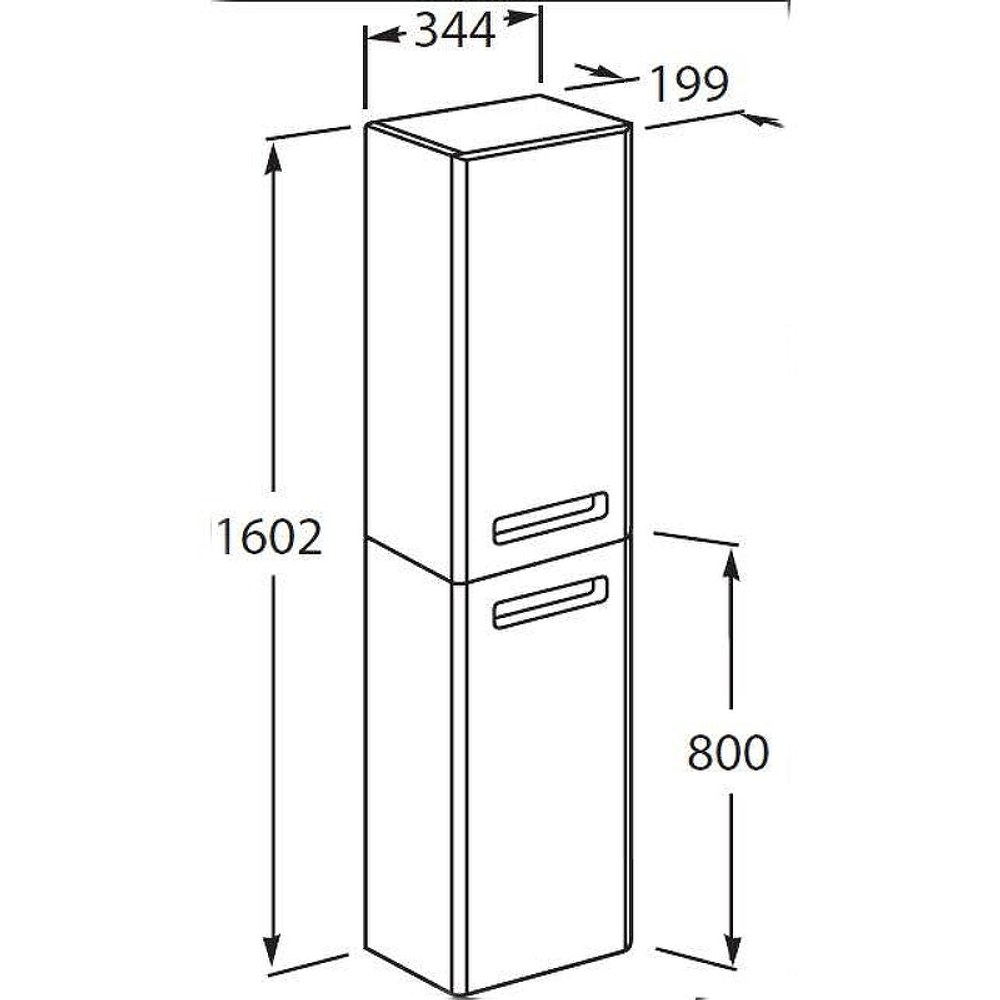 Шкаф пенал Roca The Gap 35 ZRU9302884 L подвесной Белый глянцевый