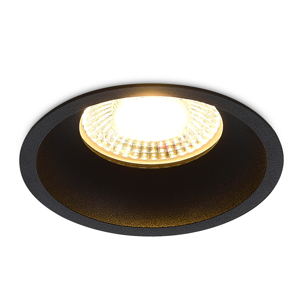 Светильник встраиваемый CRATER,  10W,  876Lm,  3000K,  D82хH40мм,  IP44,  черный