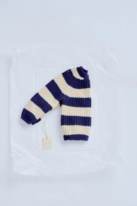 ZARA TIMELESZ - СВИТЕР КРУПНОЙ ВЯЗКИ В ПОЛОСКУ, ИНДИГО