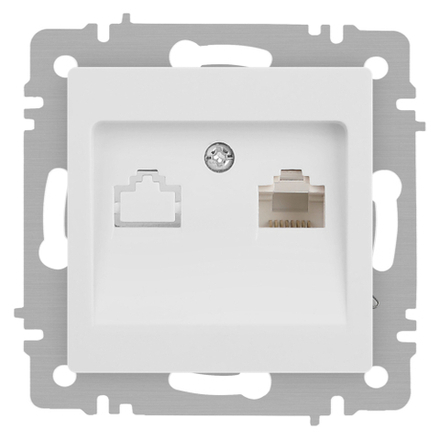 Розетка Intro Accent 6-303-01М информационная RJ45 IP20 СУ белый матовый
