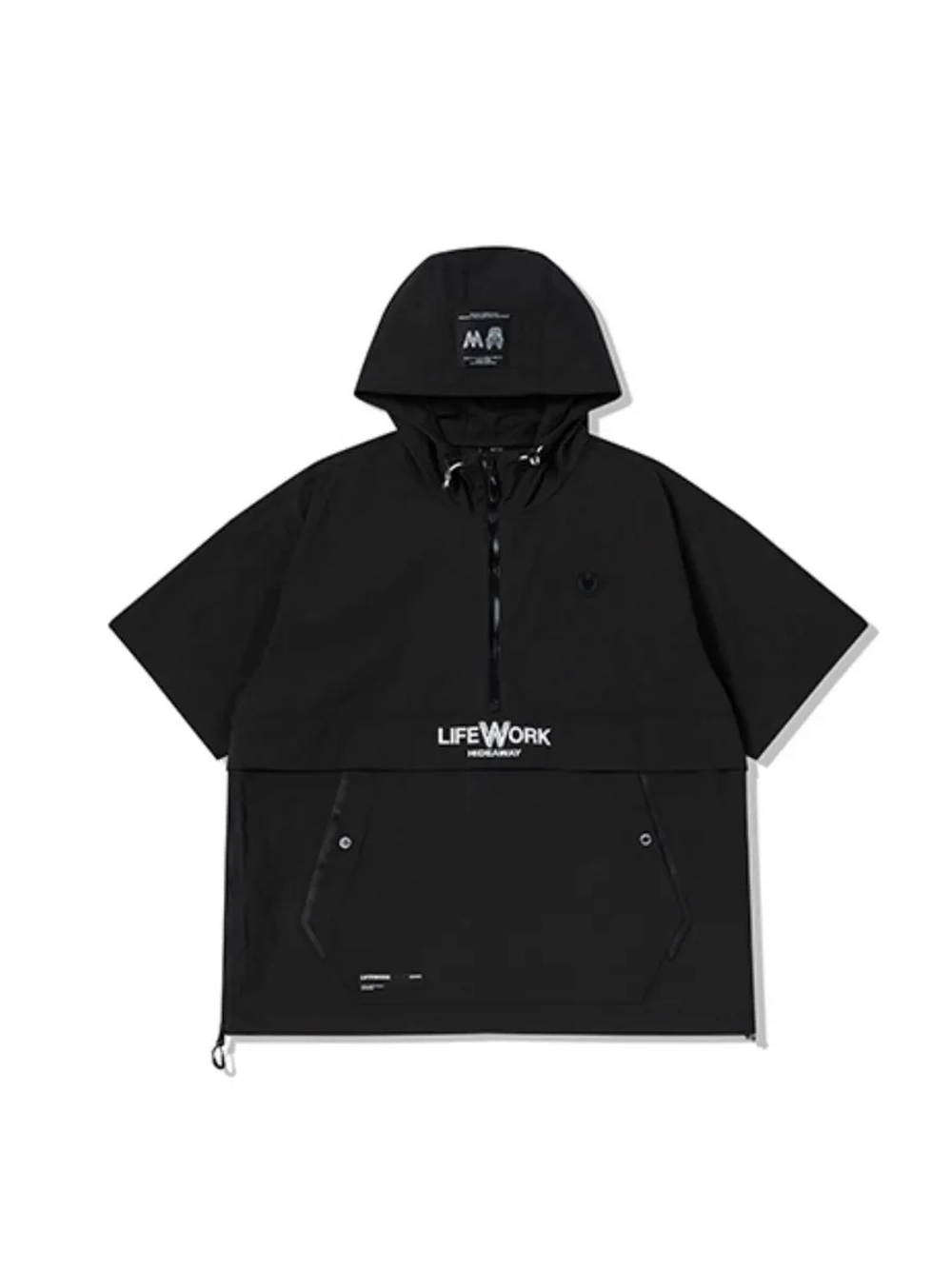 Анорак с капюшоном и короткими рукавами