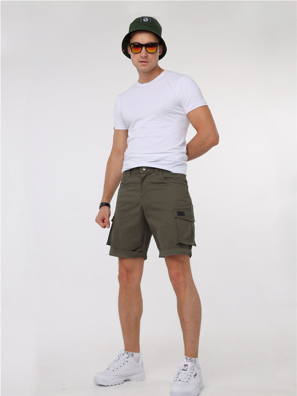 Шорты карго мужские оливковые Город Горький