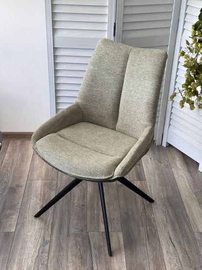 Стул OSKAR 360 град. поворот. KN01-15 Олива/ BZ1046-18 Темно-зеленый/ Черный