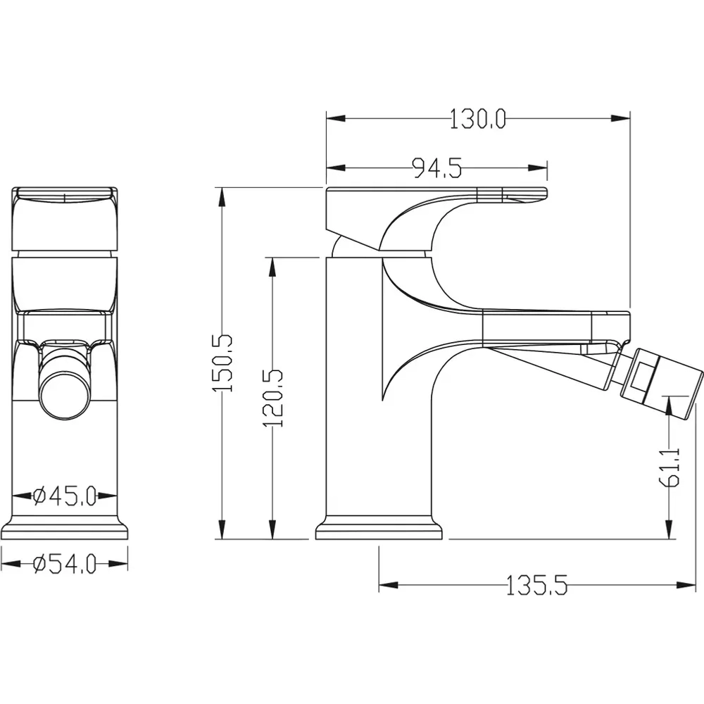 Смеситель для биде Boheme Spectre 456-MW белый