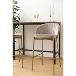 Стул барный Bergenson Bjorn Coral, велюр, серо-бежевый