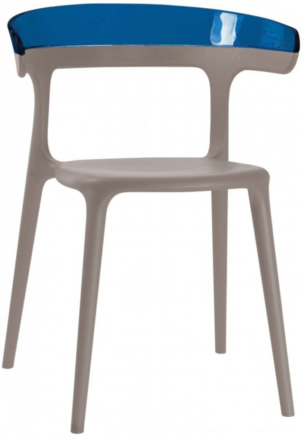 Кресло пластиковое Papatya Luna, тортора, синий