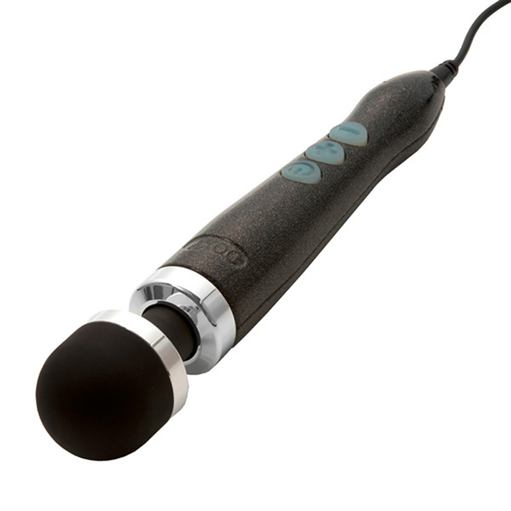 Блестяще-черный вибратор-вонд 28см Doxy Die Cast 3 Extra Powerful Massage Wand Vibrator Disco Black