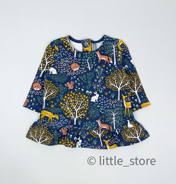 Свитшот из футера "Осенний лес" индиго