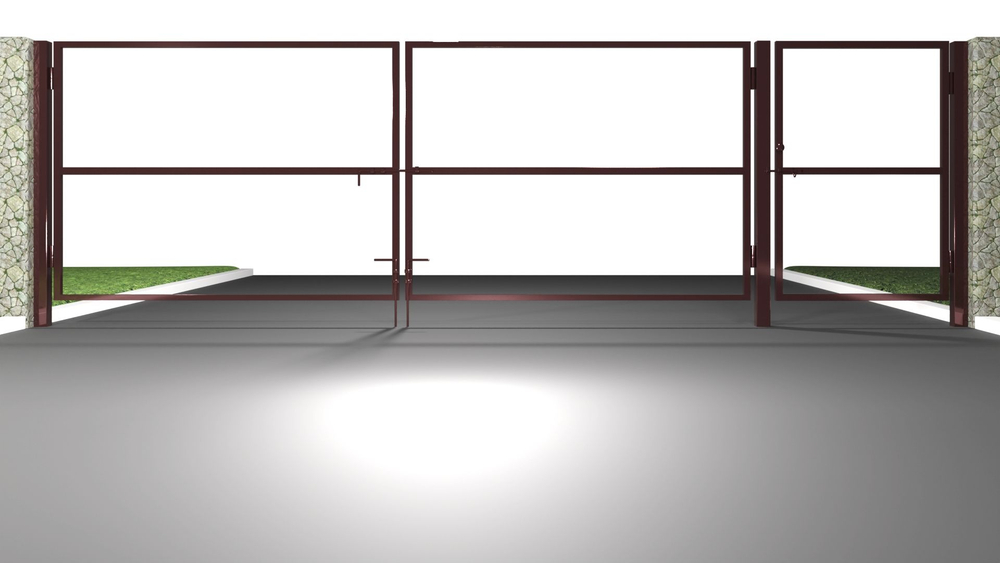 Входная группа (Ворота 4,0х1,5м распашные + калитка 1,0х1,5м), цвет черный (только каркас).