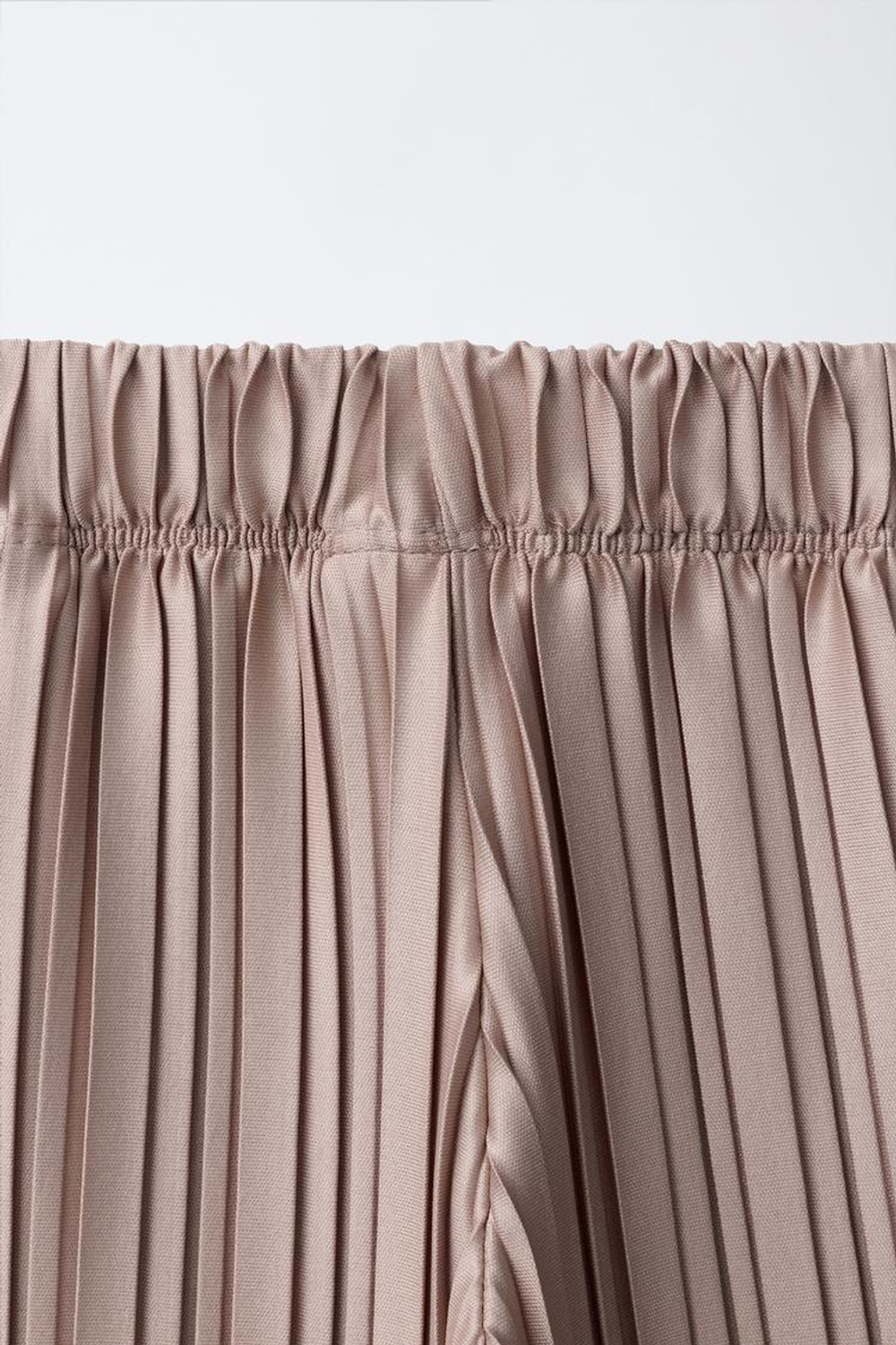 ZARA ПЛИССИРОВАННЫЕ БРЮКИ WIDE LEG, СЕРО-КОРИЧНЕВЫЙ