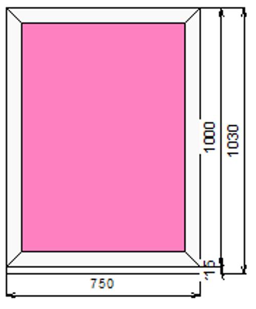 Пластиковое окно  1000 х 750 ТермА Эко с глухой створкой