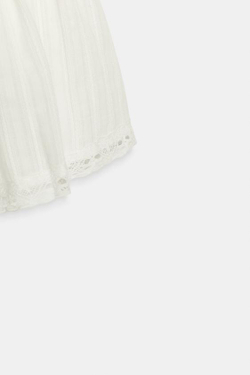 ZARA ЮБКА-ШОРТЫ С КРУЖЕВНЫМИ ВСТАВКАМИ, ЭКРЮ