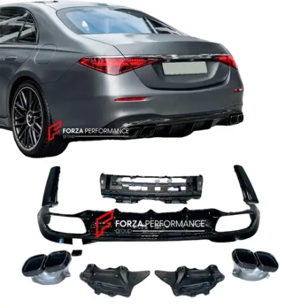 Диффузор заднего бампера в стиле S63 AMG E PERFORMANCE для S-CLASS W223 S450 S500 S580 2020+ АМГ Мерседес Бенц S класс