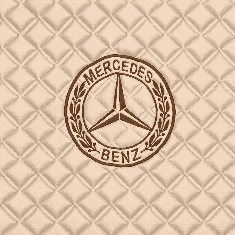 Ковры MERCEDES Actros MP3 (автомат) с шахтой (экокожа, бежевый, бежевый кант, коричневая вышивка)