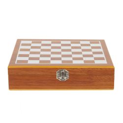 GAEM Набор подарочный (фляжка 220 мл, шахматы, покер карты, игр. кости, воронка, стопка 30 мл), L24 W19 H