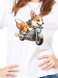 Футболка оверсайз с принтом собакой Бигль Корги Хаски