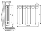 Радиатор Rifar Base 350, 8 секций