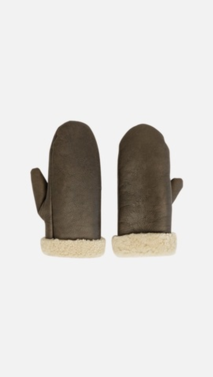 Рукавицы из коричневой овчины