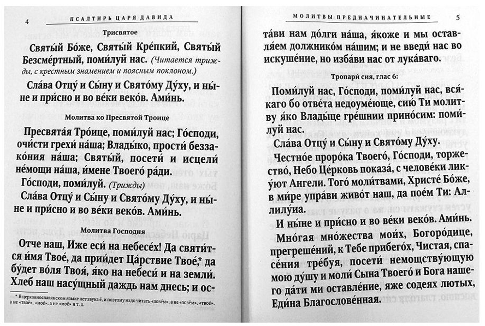 Псалтирь Святого Пророка и Царя Давида крупным шрифтом. Большой формат