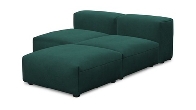 Угловой диван Фиджи малый (Еврокнижка) Velutto 20 168*210*62 см, темно-зеленый Велютто Еврокнижка Фиеста