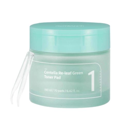 Успокаивающие тонер-пэды с центеллой numbuzin No.1 Centella Re-Leaf Green Toner Pad