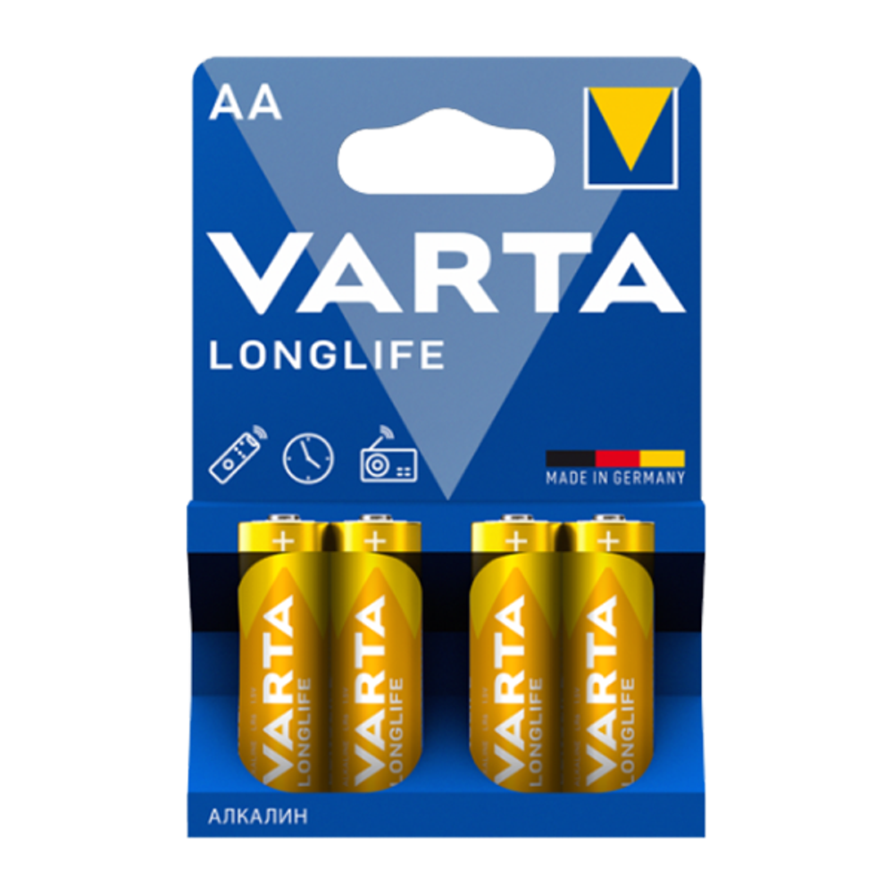 Батарейка Varta Longlife AA/LR6 , ( 4 ) шт. в блистере, 04106101414