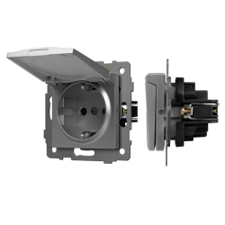 Механизм розетки влагозащищённый SCT-MCP-PL-GR-V (250V, 16A) (Arlight, -) 049836