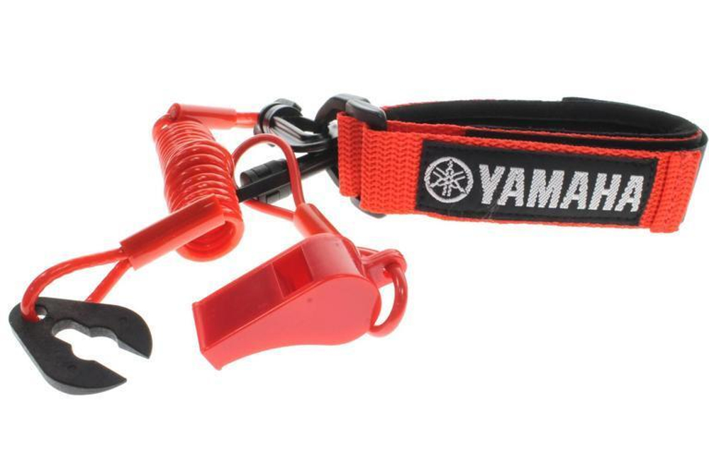 Стоп шнур Yamaha с неопрен. браслетом красный