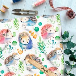 Ткань премиум таффета разноцветные ёжики