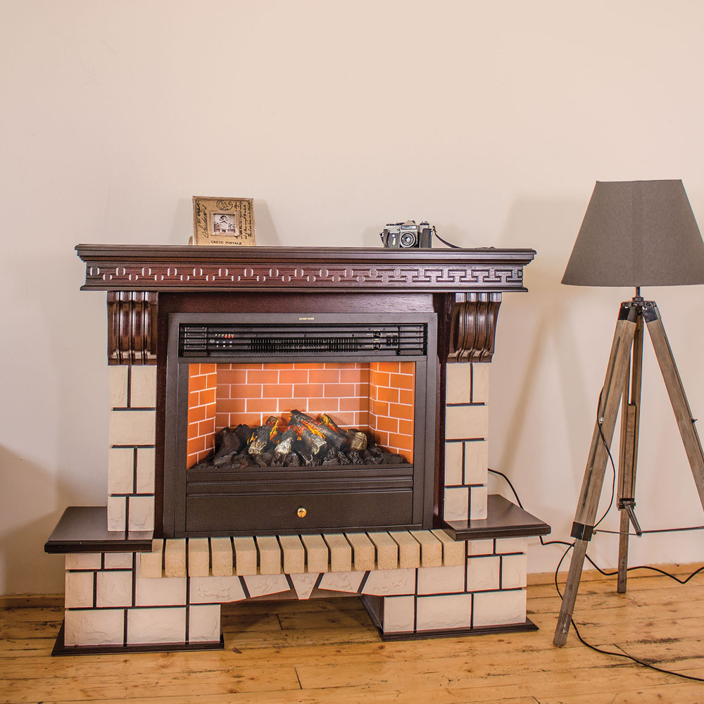 Каминокомплект Real Flame Stone 26 AO с очагом 3D Novara