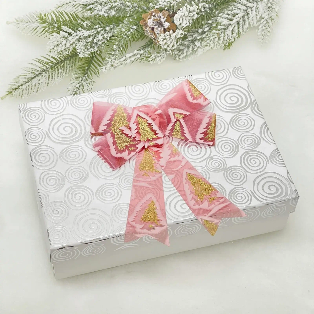 Бант на ёлку «Очарование» 14*18 см (набор 2 шт), Красный