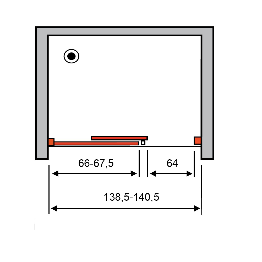 Душевая дверь в нишу NEW GENERATION, 140x200, левая, профиль блестящее серебро, стекло прозрачное, NGP8IS13830TR