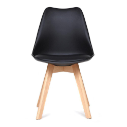 Стул TULIP (mod. 73) / 1 шт. в упаковке дерево/пластик/ПУ, 48.5*52.5*83cм, черный