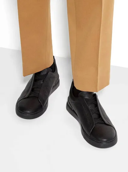 Кеды ZEGNA Triple Stitch, чёрный
