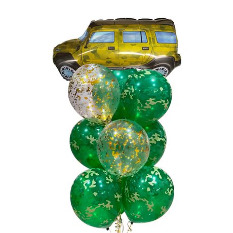 Букет из воздушных шаров "Внедорожник (камуфляж)"